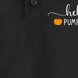 Hello Pumpkin Cute Fall Dry Zone Grid Performance Polo