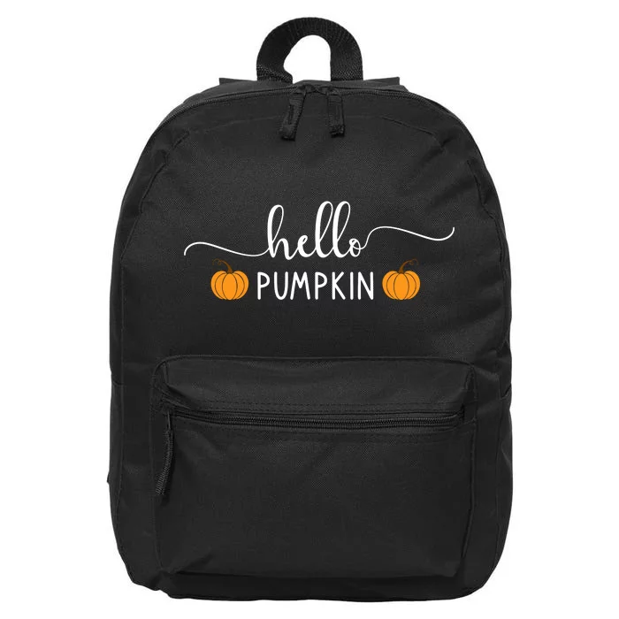 Hello Pumpkin Cute Fall 16 in Basic Backpack