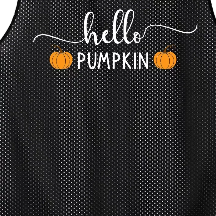 Hello Pumpkin Cute Fall Mesh Reversible Basketball Jersey Tank