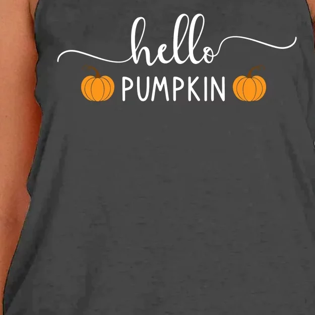 Hello Pumpkin Cute Fall Women's Knotted Racerback Tank