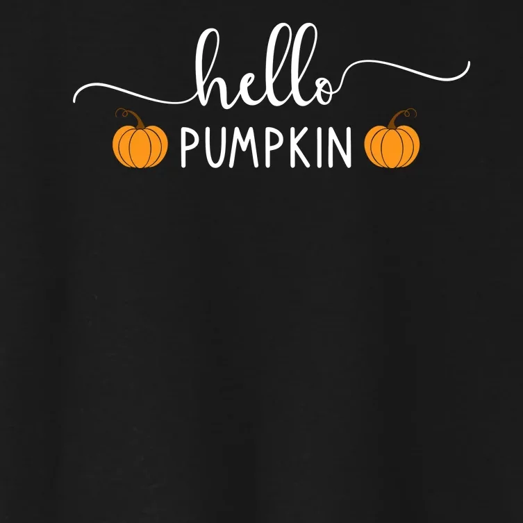 Hello Pumpkin Cute Fall Women's Crop Top Tee