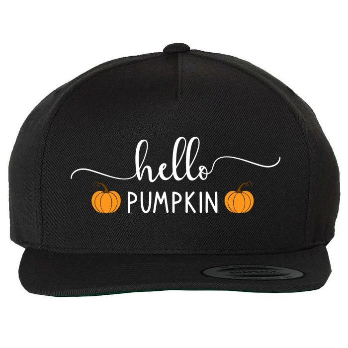 Hello Pumpkin Cute Fall Wool Snapback Cap