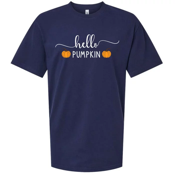 Hello Pumpkin Cute Fall Sueded Cloud Jersey T-Shirt