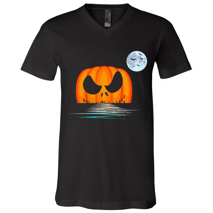 Halloween Pumpkin Costume - Spooky and Fun V-Neck T-Shirt