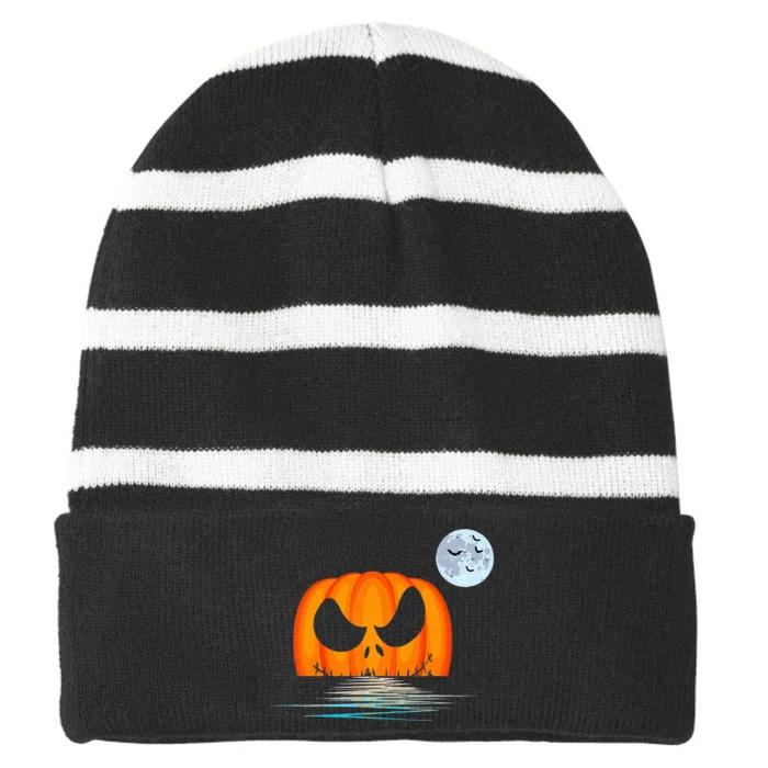 Halloween Pumpkin Costume - Spooky and Fun Striped Beanie with Solid Band