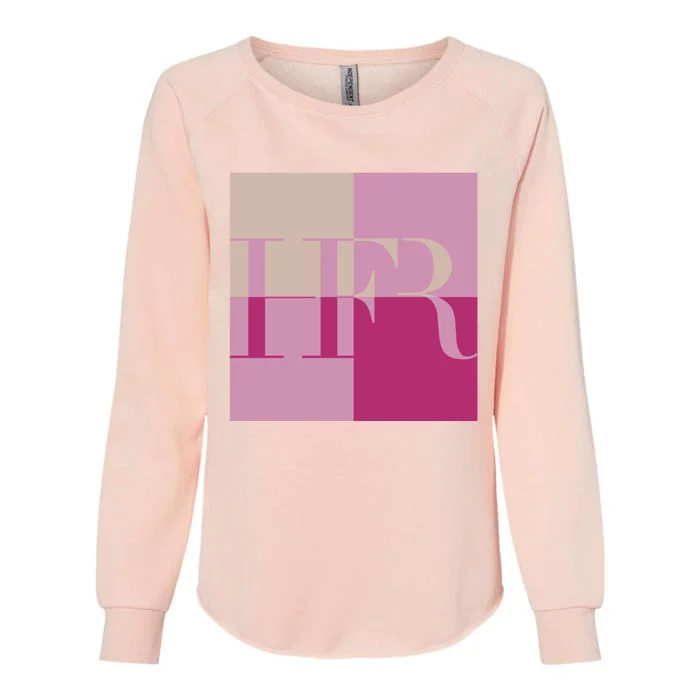 HFR Pink Color Blocking Logo Womens California Wash Sweatshirt