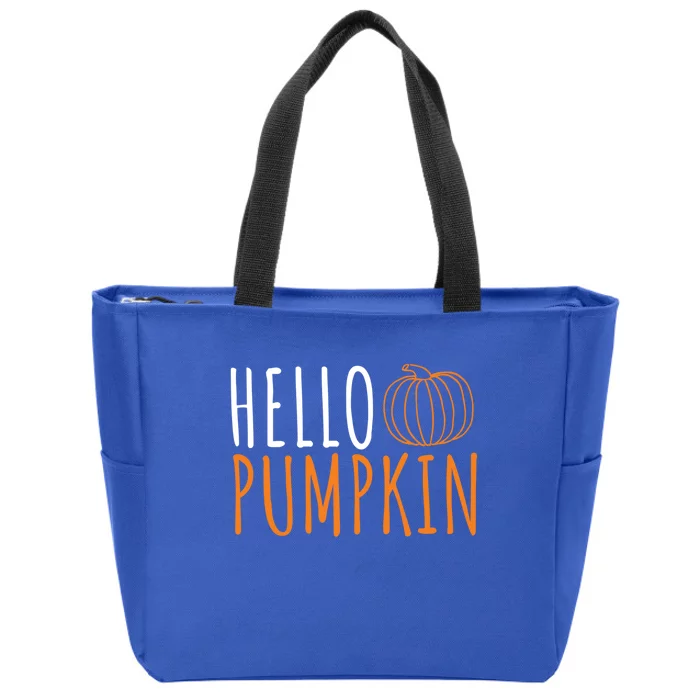 Hello Pumpkin Cute Fall Autumn Pumpkin Spice Gift Zip Tote Bag