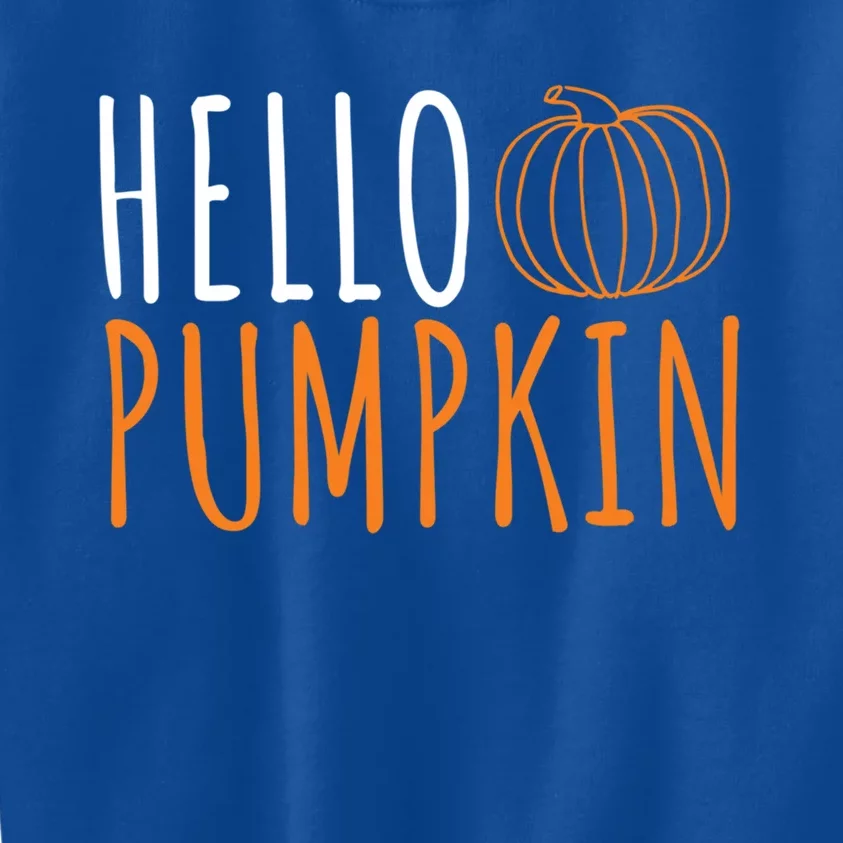 Hello Pumpkin Cute Fall Autumn Pumpkin Spice Gift Kids Sweatshirt