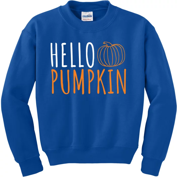 Hello Pumpkin Cute Fall Autumn Pumpkin Spice Gift Kids Sweatshirt