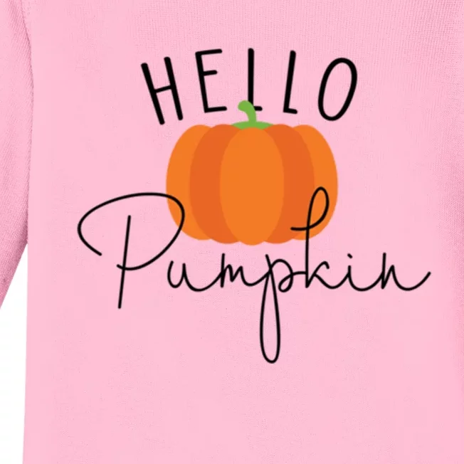 Hello Pumpkin Cute Fall Cute Gift Baby Long Sleeve Bodysuit