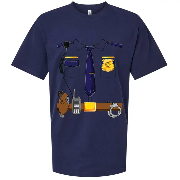 Halloween Police Costume Policeman Police Officer Sueded Cloud Jersey T-Shirt