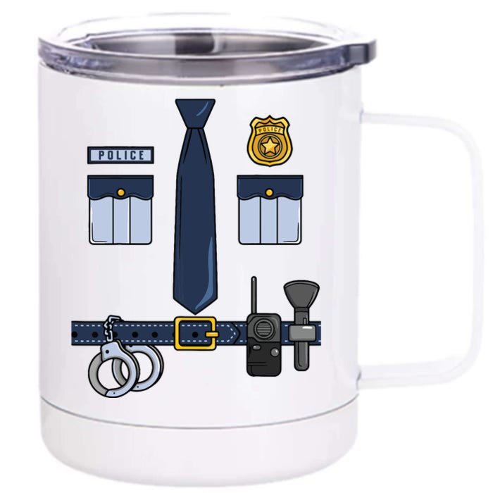 Halloween Policeman Costume Halloween Police Officer Costume Front & Back 12oz Stainless Steel Tumbler Cup