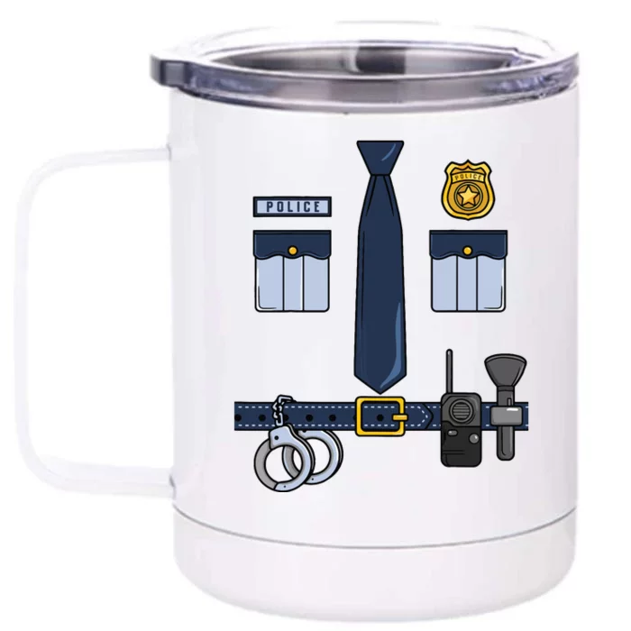 Halloween Policeman Costume Halloween Police Officer Costume Front & Back 12oz Stainless Steel Tumbler Cup