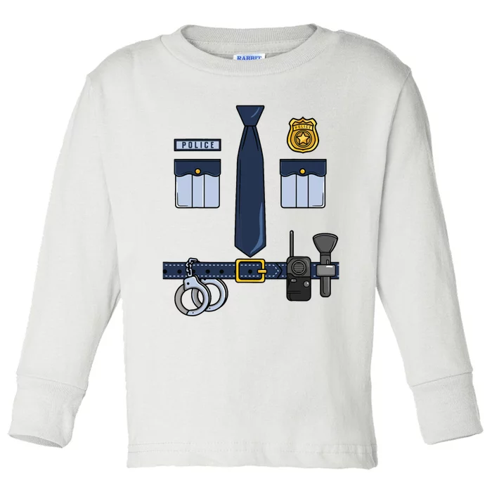 Halloween Policeman Costume Halloween Police Officer Costume Toddler Long Sleeve Shirt