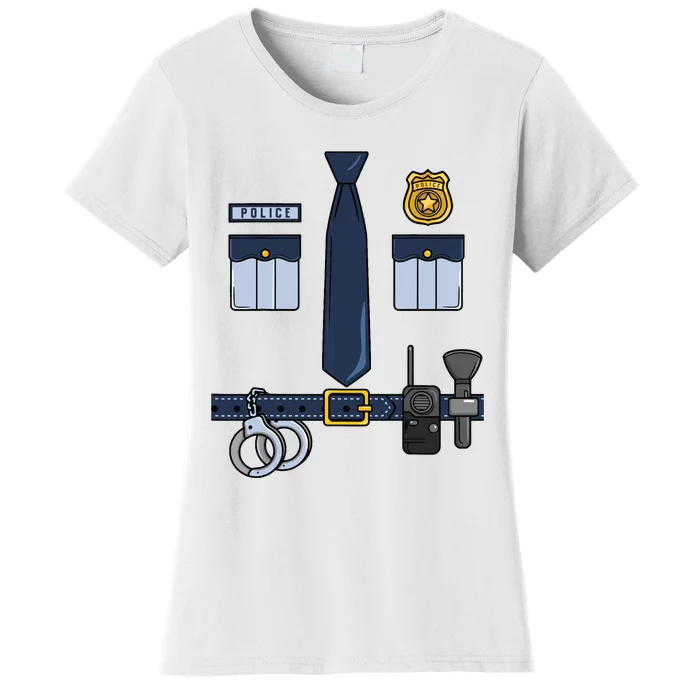 Halloween Policeman Costume Halloween Police Officer Costume Women's T-Shirt