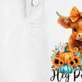 Hey Pumpkin Cute Highland Cow Fall Autumn Thanksgiving Dry Zone Grid Performance Polo