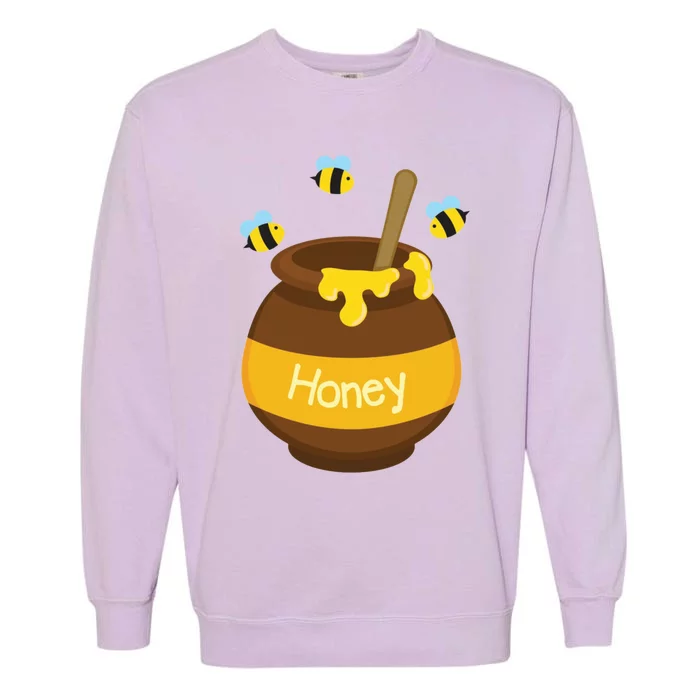 Honey Pot Cute Bee Buzzing Beehive Flying Funny Beekeeping Gift Garment-Dyed Sweatshirt