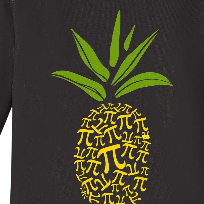 Happy Pie Day Cute Pi Pineapple 3.14 Funny STEM Math Teacher Baby Long Sleeve Bodysuit