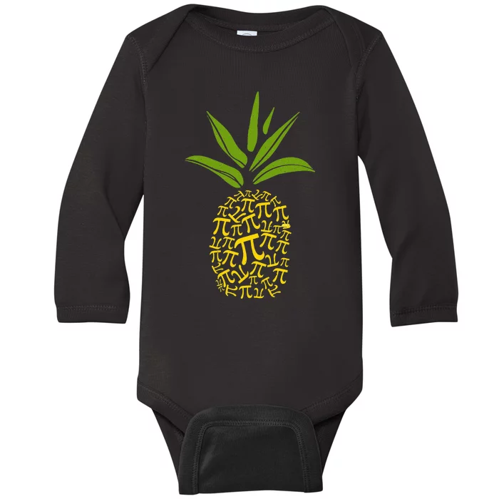 Happy Pie Day Cute Pi Pineapple 3.14 Funny STEM Math Teacher Baby Long Sleeve Bodysuit