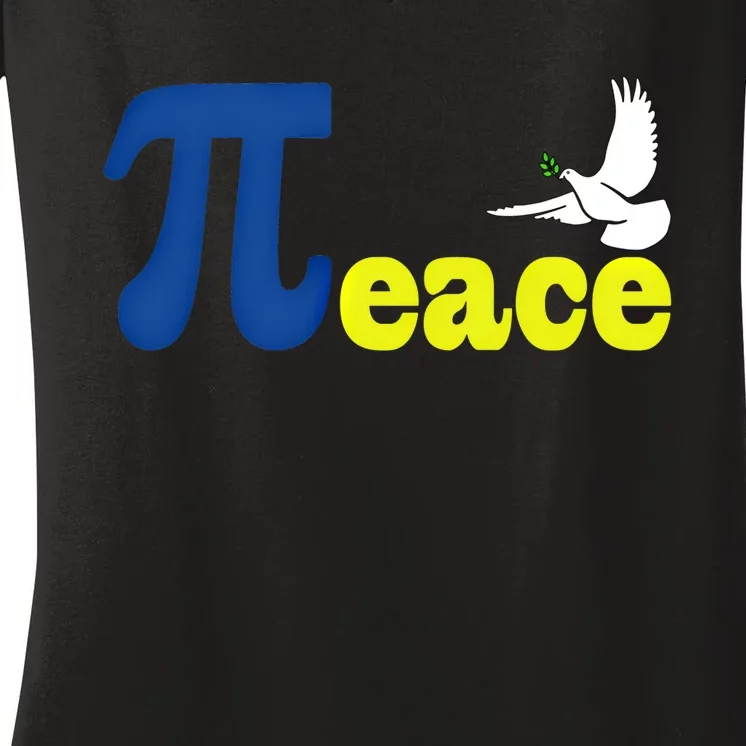 Happy Pi Day 3 14 Math Peace Ukraine I Stand With Ukraine Gift Women's V-Neck T-Shirt