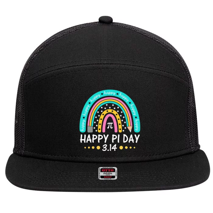 Happy Pi Day Mathematic Math Teacher Gift Rainbow 7 Panel Mesh Trucker Snapback Hat