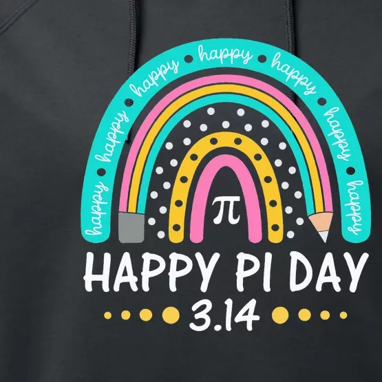 Happy Pi Day Mathematic Math Teacher Gift Rainbow Performance Fleece Hoodie