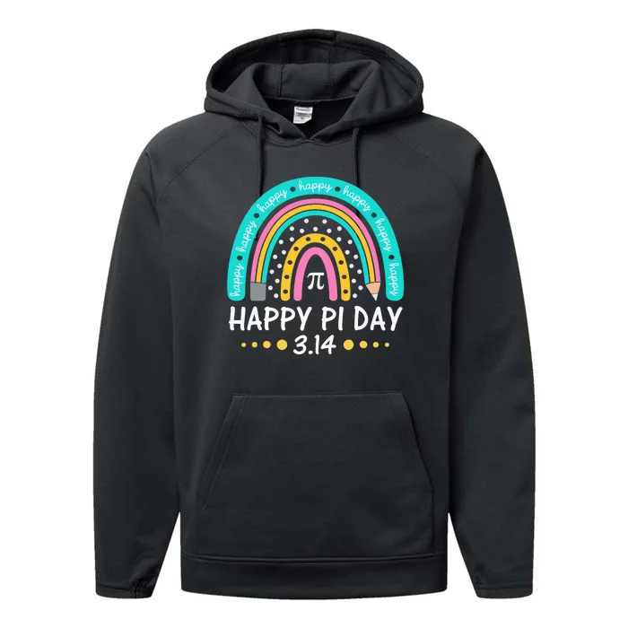 Happy Pi Day Mathematic Math Teacher Gift Rainbow Performance Fleece Hoodie