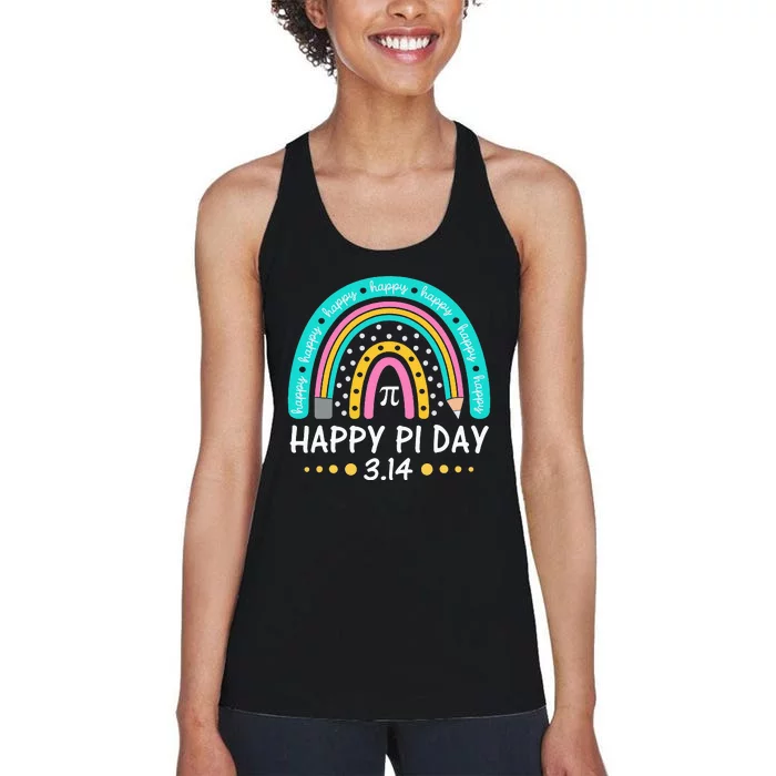 Happy Pi Day Mathematic Math Teacher Gift Rainbow Women's Racerback Tank