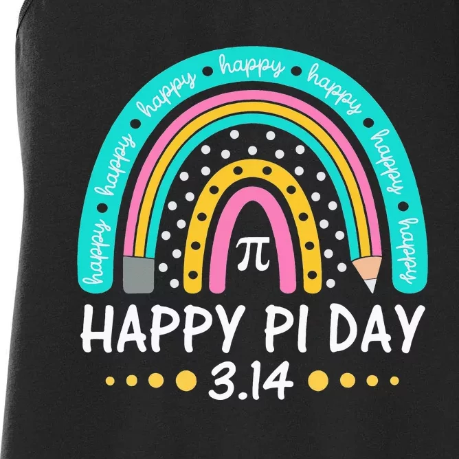 Happy Pi Day Mathematic Math Teacher Gift Rainbow Women's Racerback Tank