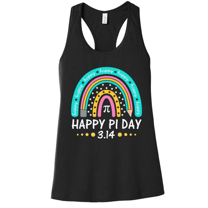 Happy Pi Day Mathematic Math Teacher Gift Rainbow Women's Racerback Tank