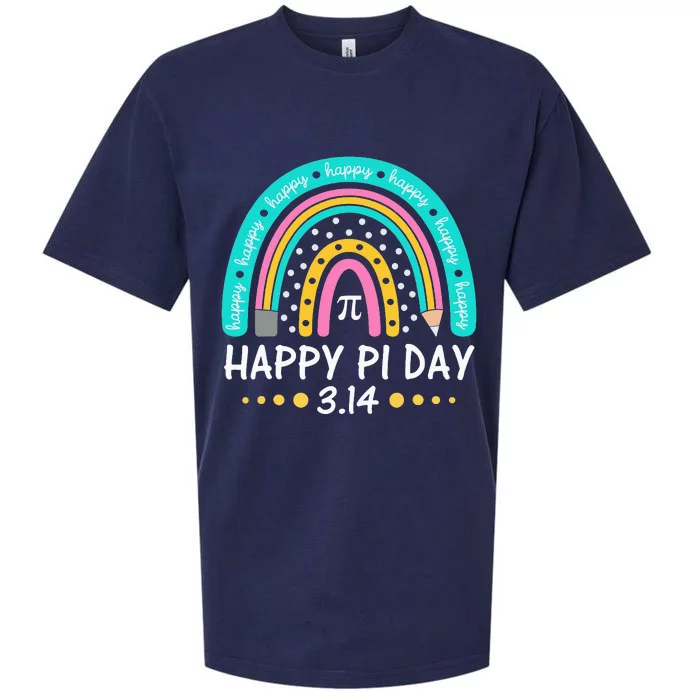 Happy Pi Day Mathematic Math Teacher Gift Rainbow Sueded Cloud Jersey T-Shirt