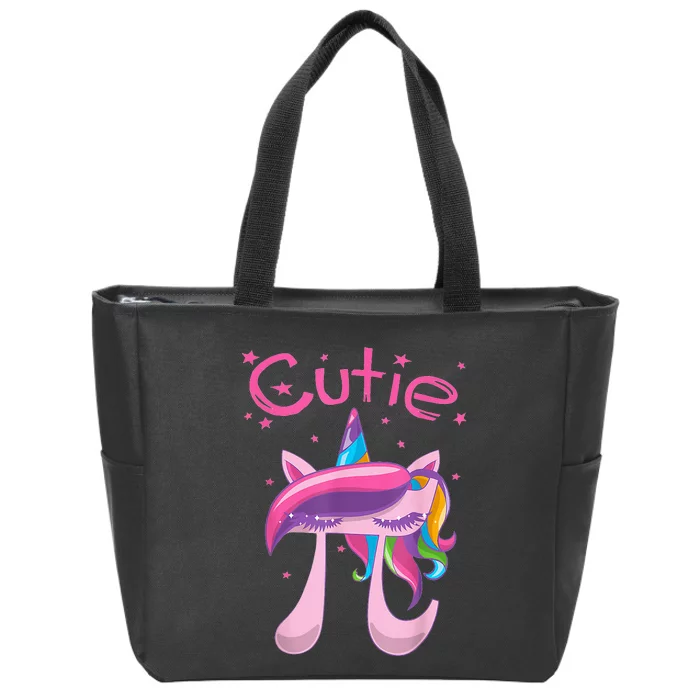 Happy Pie Day Cute Pi Unicorn 3.14 Funny STEM Math Teacher Zip Tote Bag