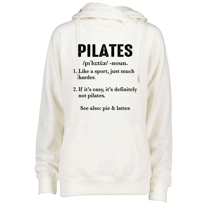 Humor Pilates Definition Fitness Instructor Trainer Funny Gift Womens Funnel Neck Pullover Hood