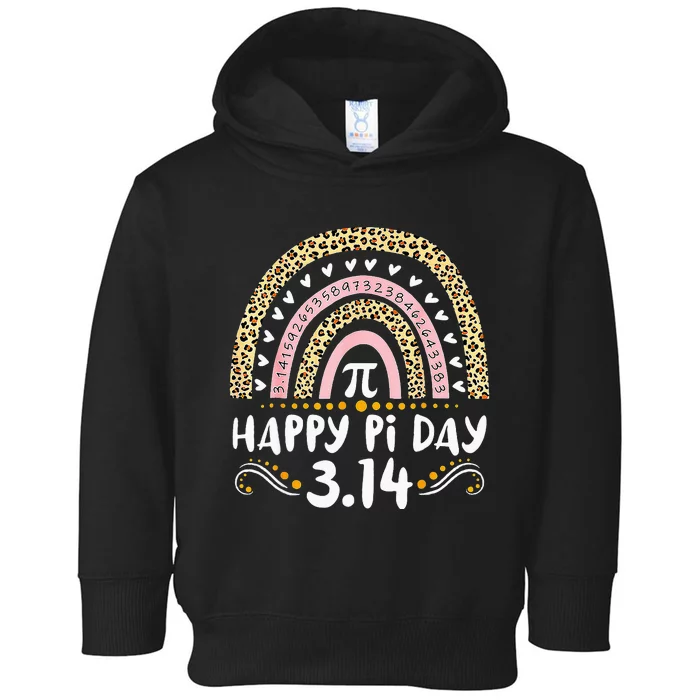 Happy Pi Day Mathematic Math Teacher Gifts Leopard Rainbow Toddler Hoodie