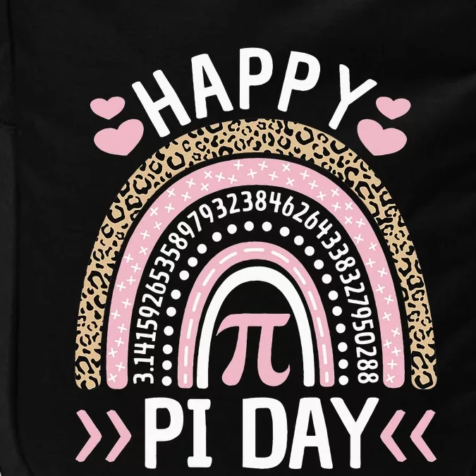 Happy Pi Day Mathematic Math Teacher Student Leopard Rainbow Impact Tech Backpack