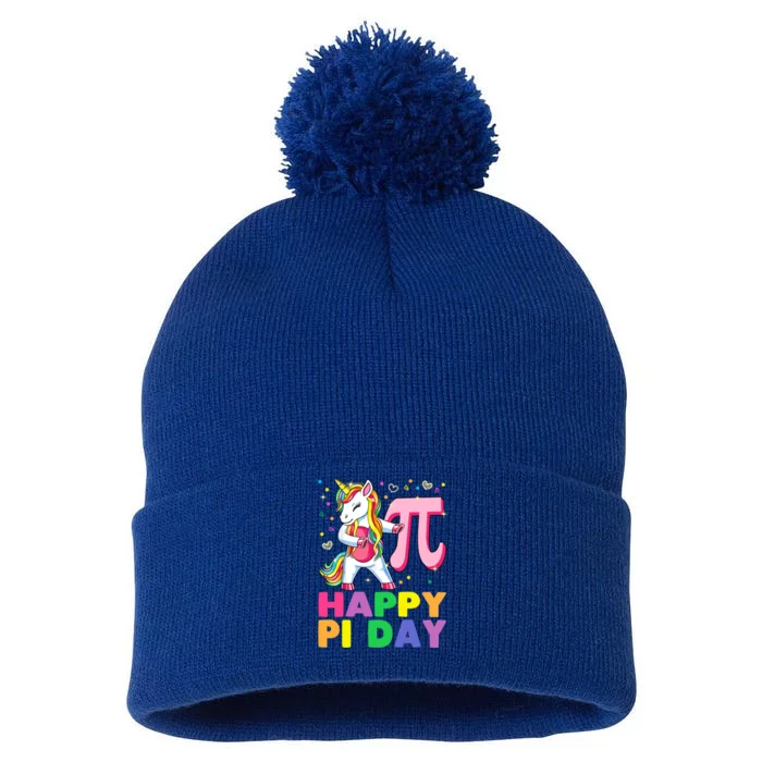 Happy Pi Day 3 14 Cute Math Unicorn Gift Pom Pom 12in Knit Beanie