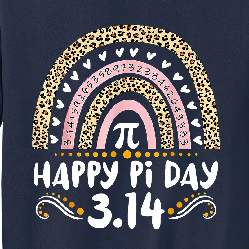 Happy Pi Day Mathematic Math Teacher Gifts Leopard Rainbow Sweatshirt