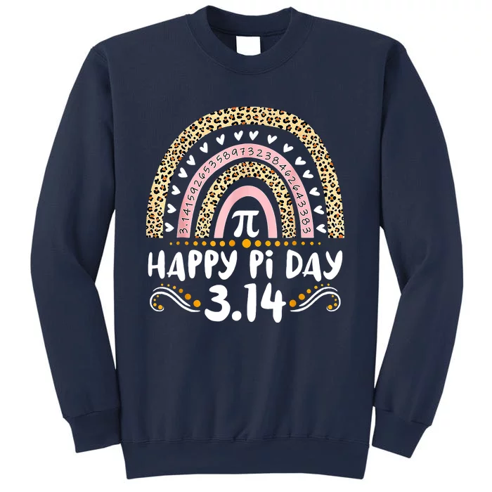 Happy Pi Day Mathematic Math Teacher Gifts Leopard Rainbow Sweatshirt