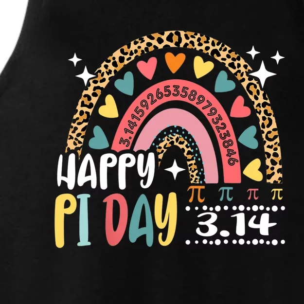 Happy Pi Day Leopard Rainbow Math Teacher Boy Girl Funny Ladies Tri-Blend Wicking Tank