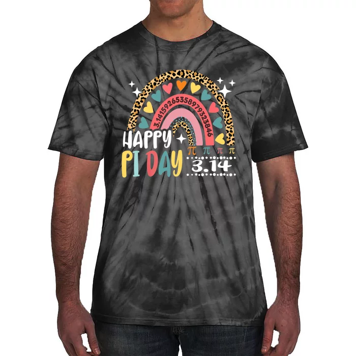 Happy Pi Day Leopard Rainbow Math Teacher Boy Girl Funny Tie-Dye T-Shirt