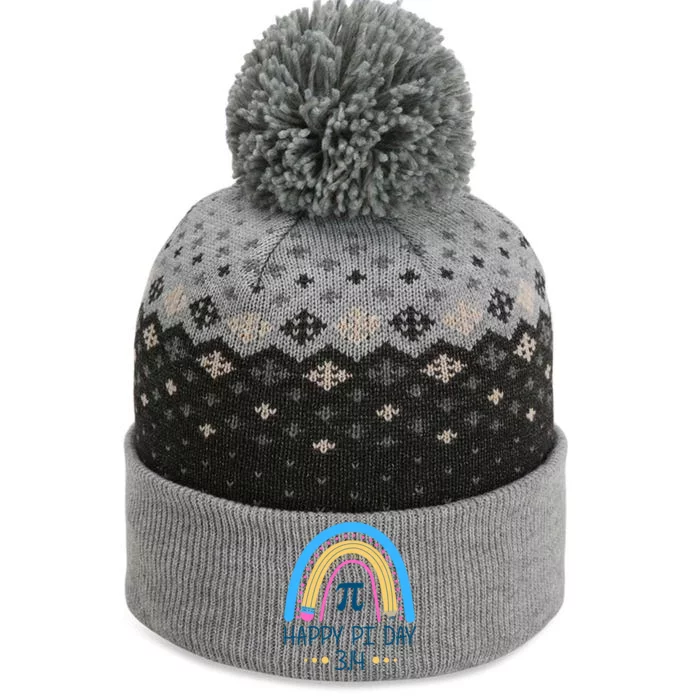 Happy Pi Day Pencil Rainbow March 14th The Baniff Cuffed Pom Beanie