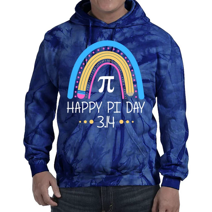 Happy Pi Day Pencil Rainbow March 14th Tie Dye Hoodie