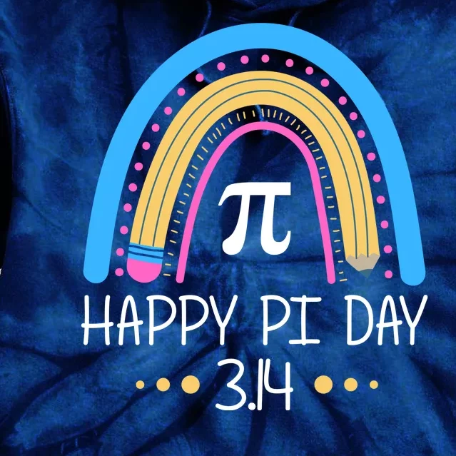 Happy Pi Day Pencil Rainbow March 14th Tie Dye Hoodie