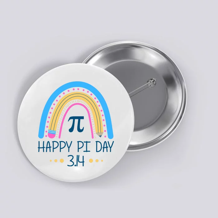 Happy Pi Day Pencil Rainbow March 14th Button