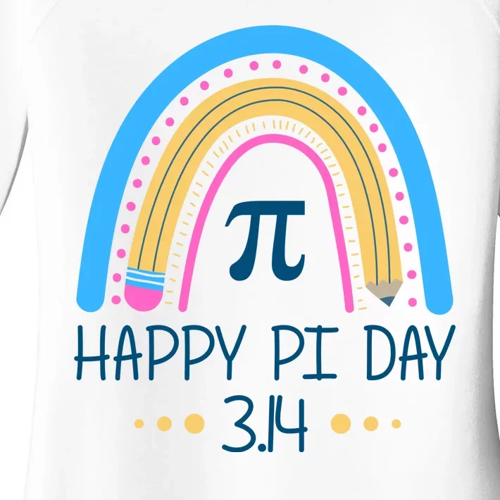 Happy Pi Day Pencil Rainbow March 14th Women's Perfect Tri Tunic Long Sleeve Shirt