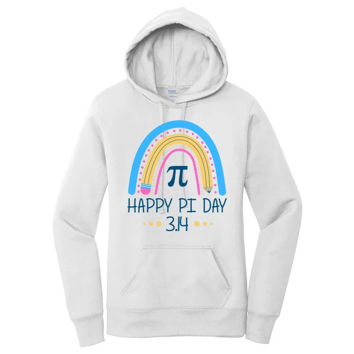 Happy Pi Day Pencil Rainbow March 14th Women's Pullover Hoodie