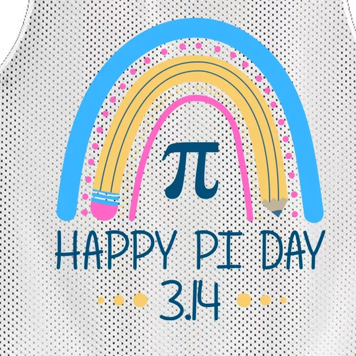 Happy Pi Day Pencil Rainbow March 14th Mesh Reversible Basketball Jersey Tank