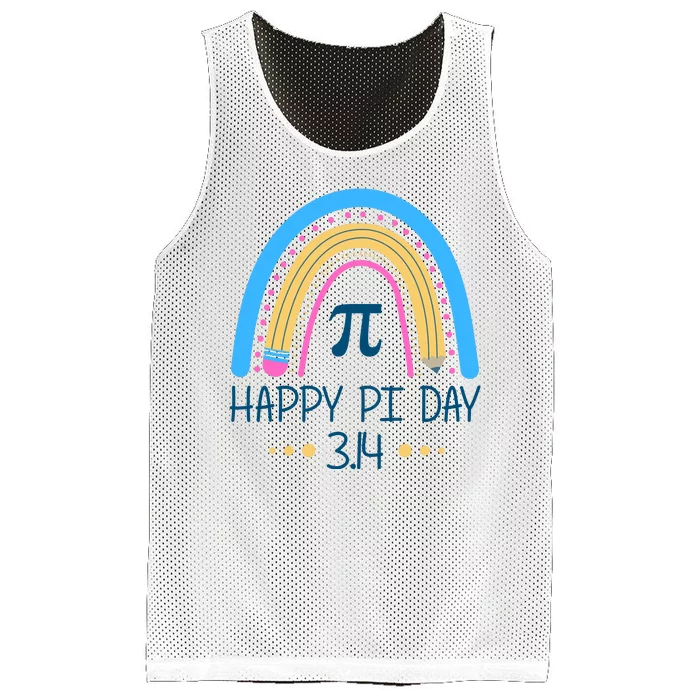 Happy Pi Day Pencil Rainbow March 14th Mesh Reversible Basketball Jersey Tank