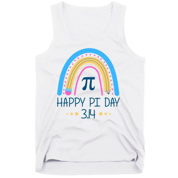 Happy Pi Day Pencil Rainbow March 14th Tank Top