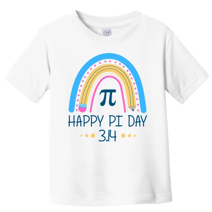 Happy Pi Day Pencil Rainbow March 14th Toddler T-Shirt